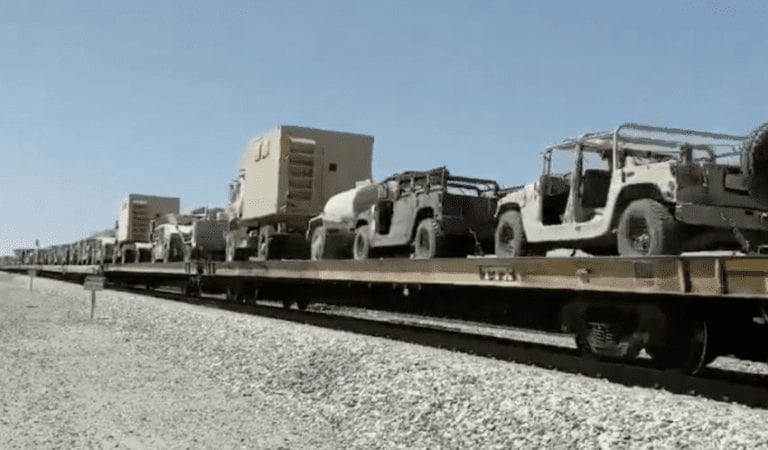 WATCH:  Huge Train With Heavy Duty Military Equipment Headed South…To Meet The Caravan?