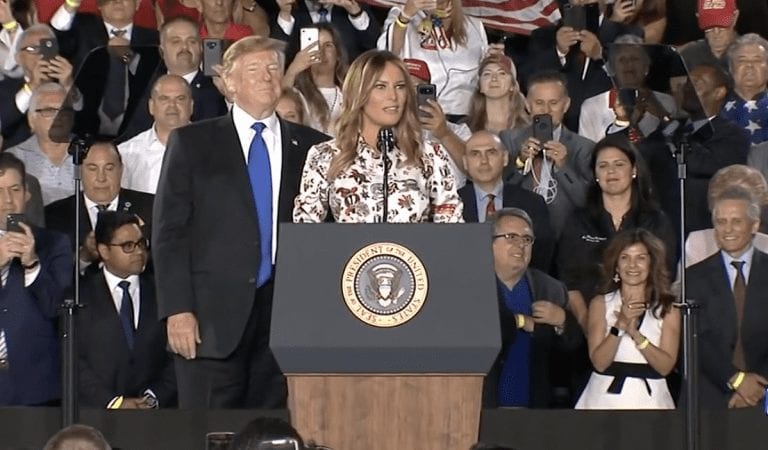 Melania Makes Rare On Stage Appearance To Introduce Pres. Trump, Crowd Goes WILD!