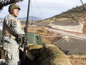 Military guarding the Mexican border