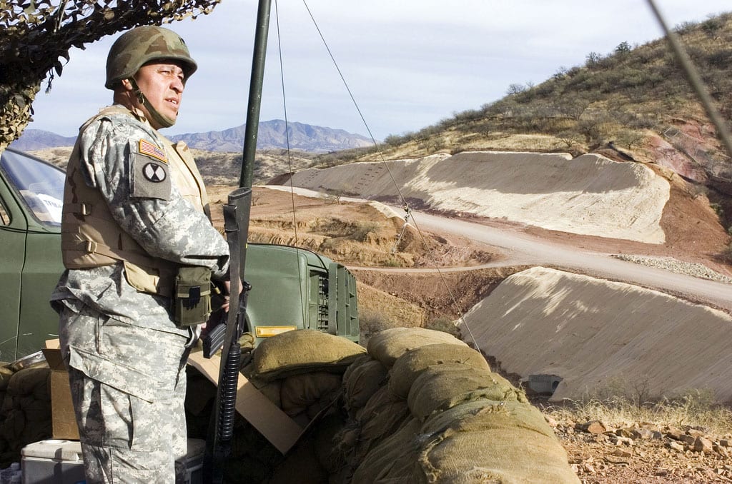 Military guarding the Mexican border