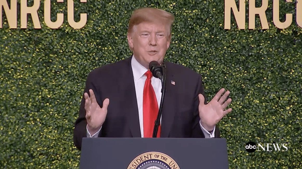 Trump Brings Down The House With Jab at Joe Biden at NRCC Dinner