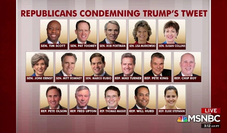 VOTE THEM OUT: The 16 Republicans Who Have Condemned Trump’s “Go Home” Tweet