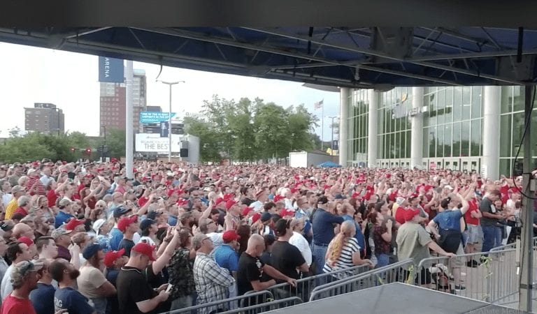 Overflow Crowd In New Hampshire Chants “Four More Years” In Sea Of Red!