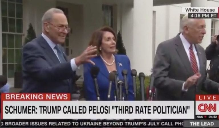 Pelosi and Schumer Stormed Out of White House After Trump Called Her a “Third Rate Politician”