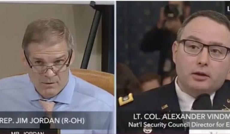 Many on the Internet Believe Jim Jordan Just Caught Vindman (and Schiff) In Perjury!