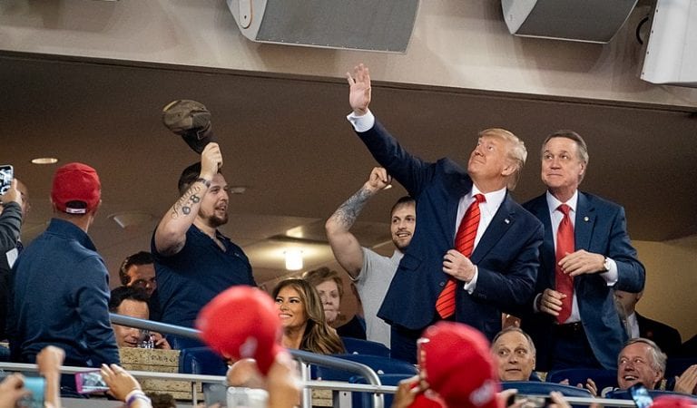 Nationals Catcher Kurt Suzuki Whips Out MAGA Hat During WH Visit, Gets Hugged By Trump