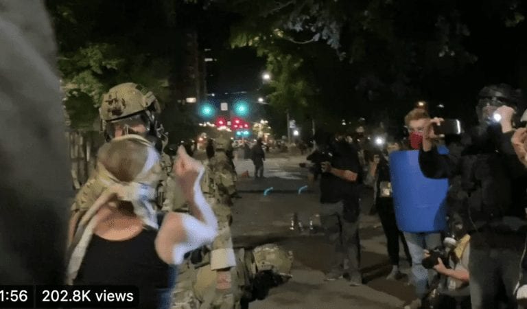 Video: “Peaceful” Protester Learns Lesson After Kicking a Federal Officer