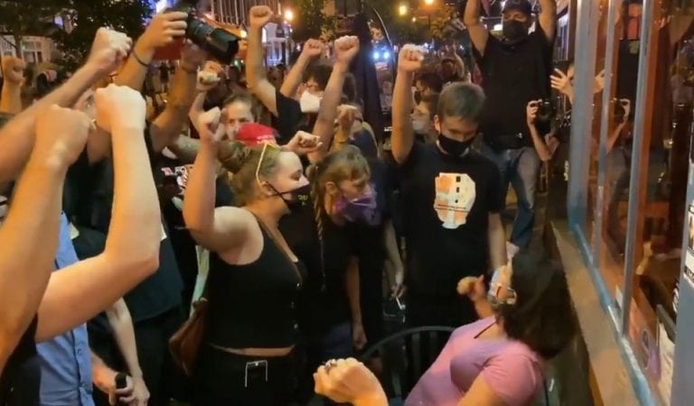 BLM Protesters Command White Diners to Put Their Fist Up