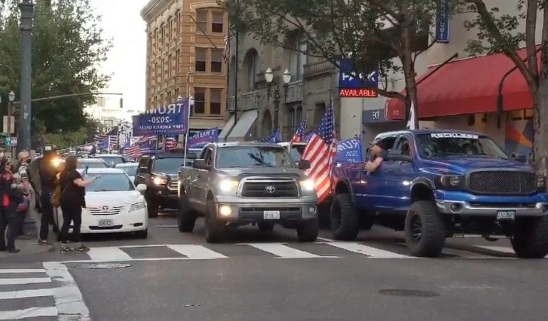 Hundreds of Trump Supporters  Drive Thru Portland