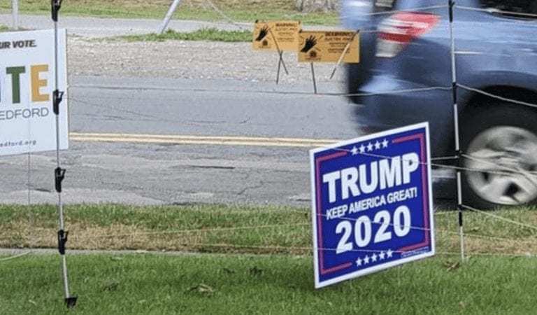 Man Defends His Trump Sign With Electric Fence!