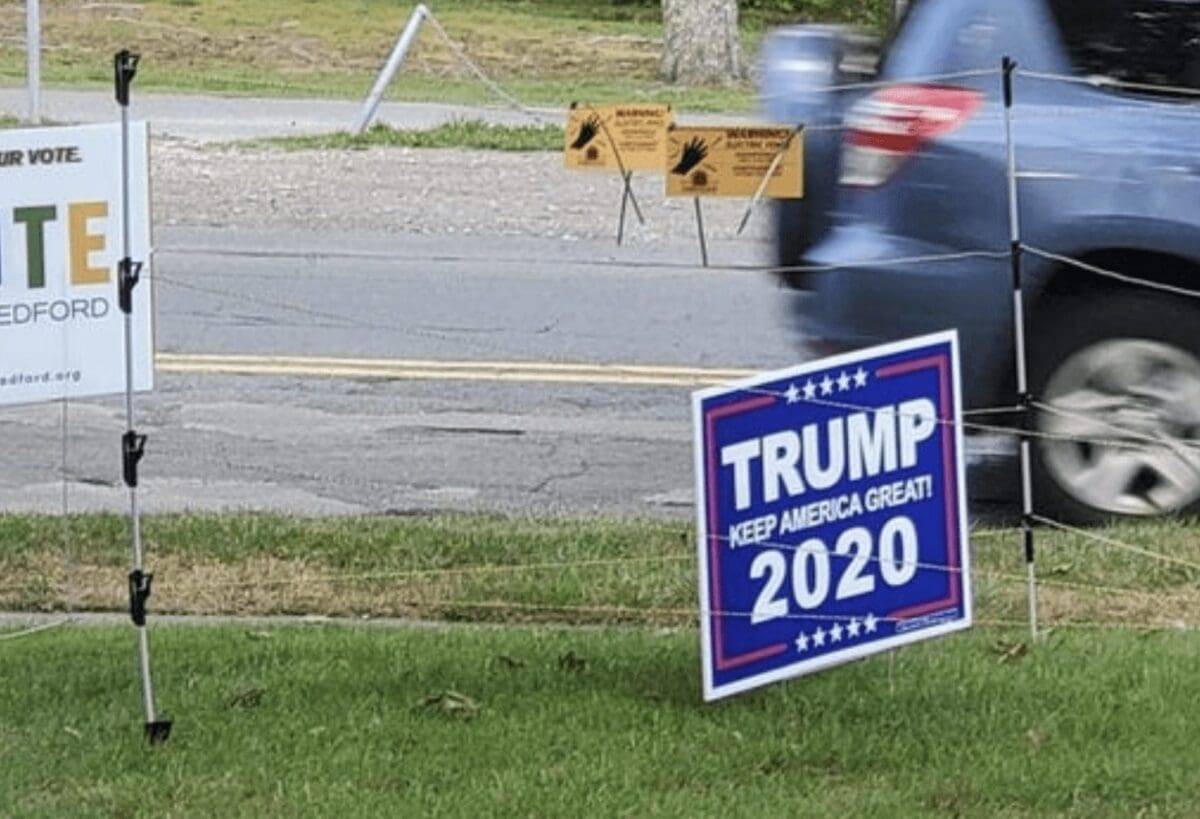 Man Defends His Trump Sign With Electric Fence!