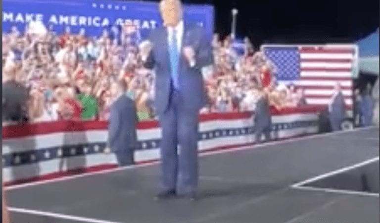 Behind The Scenes Look at Trump After a Campaign Rally Ends; He’s Got Moves!