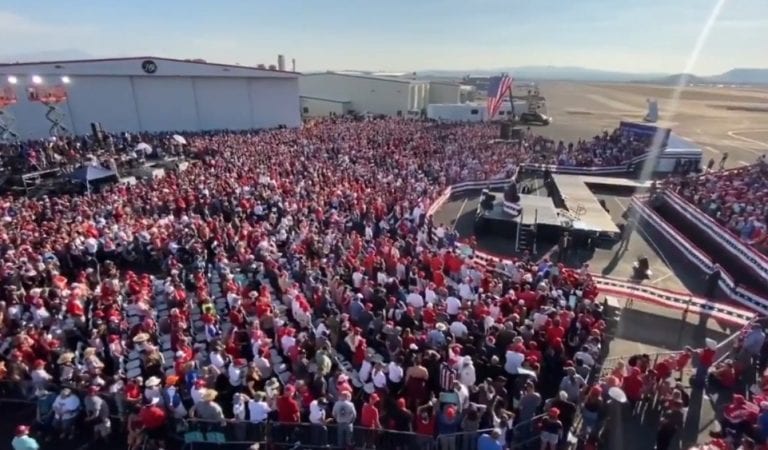 What A Sight To See: President Trump Shares  Aerial Videos Of His Rallies In  Arizona