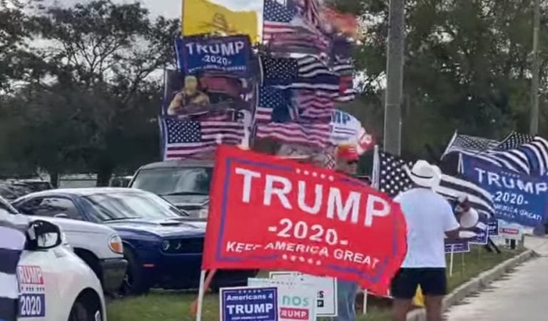 Trump Supporters Honk Their Horns And Chant “Four More Years” During Kamala Harris’s Rally In Orlando