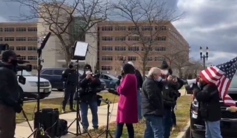 Trump Supporters in Michigan Chant “CNN Sucks” During Live Broadcast