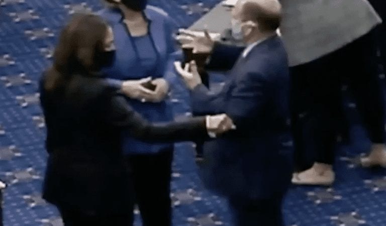 RINO Lindsey Graham Caught Giving Kamala Harris a Fist-Bump and a Love Tap on Senate Floor