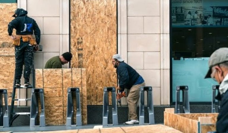 Democrat Cities Stores and Windows Are Being Boarded Up As They Are Expecting Unrest After The Election