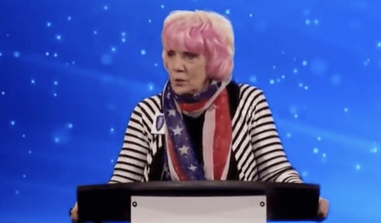 Kat Kerr at Hank Kunneman’s Church:  “It will start with a phone call and then the landslide will come quickly for Trump!”