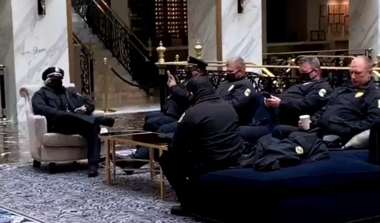 New Video Shows Law Enforcement Officers Taking Breaks In Trump’s DC Hotel