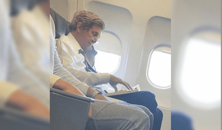 John Kerry Busted With No Mask On American Airlines Flight!