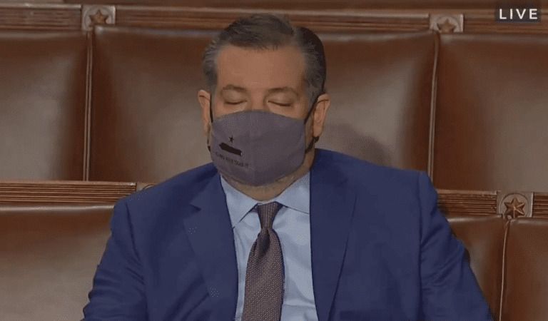 Here is the Moment Ted Cruz Fell Asleep During Joe Biden’s Speech