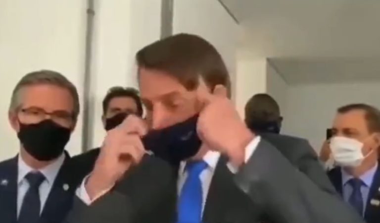 Brazilian President Jair Bolsonaro Snaps at Reporter Over Mask Mandates , Removes Mask During Interview