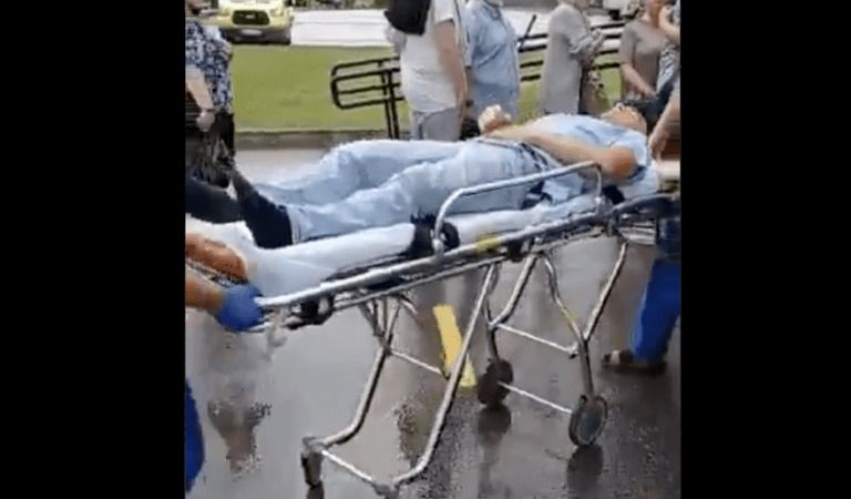 Alarming Video Shows Man Suffering Seizure at Vaccine Site as Onlookers Ignore