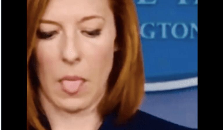 Jen Psaki Randomly Sticks Out Her Tongue at Official White House Briefing