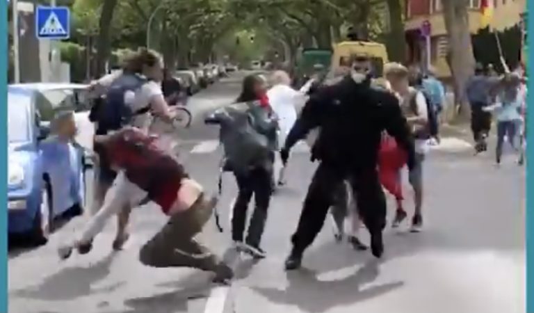 Berlin Erupts Into Chaos – Footage of Thuggish Cops Brutalizing Children and the Elderly