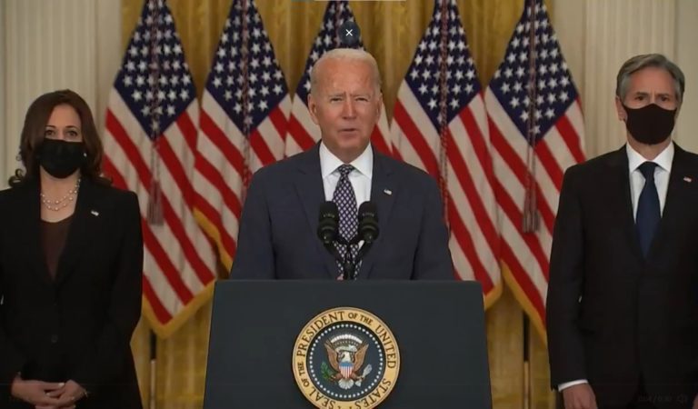 Biden Creepily Whispers “Get Vaccinated” at End of Speech