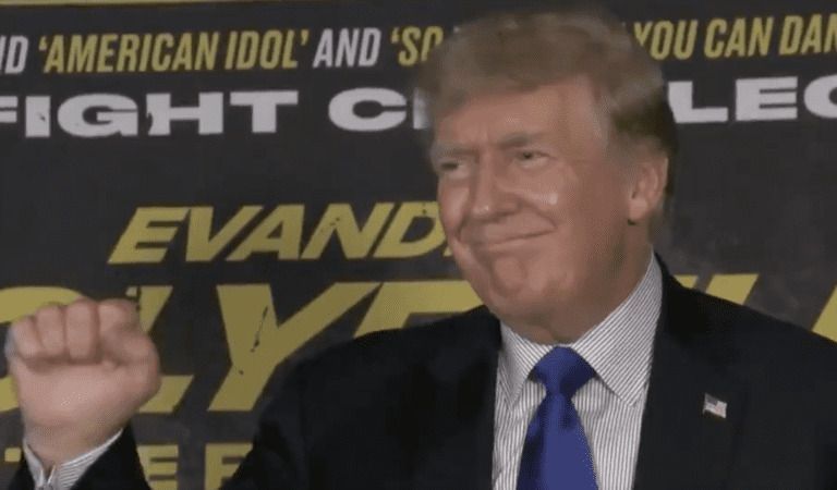 Crowd Chants WE LOVE TRUMP As Trump Commentates Boxing Match