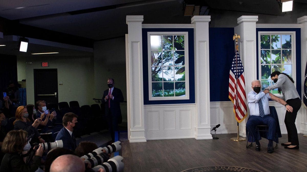 Biden Mocked for Using Fake White House Set with Digital Windows, Rose Garden