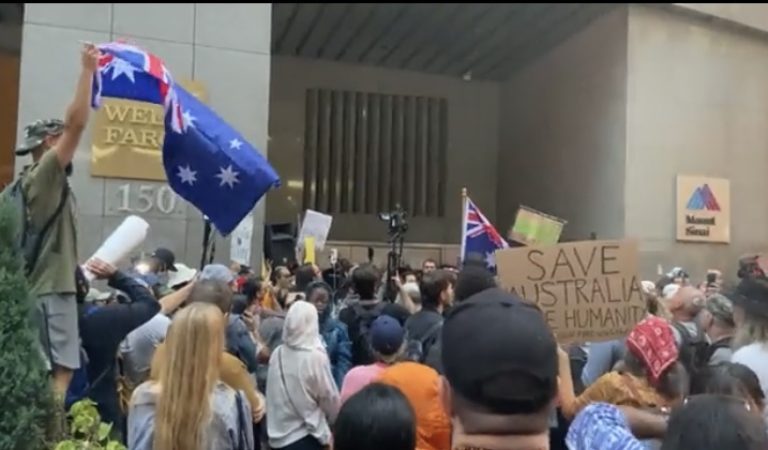 NYC Protestors March to Australian Consulate & Stand in Solidarity with Aussies