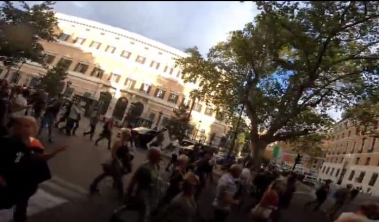 WATCH: “Let’s Go Brandon” Goes International, Rome Protestors Chant F**K Joe Biden Outside U.S. Embassy