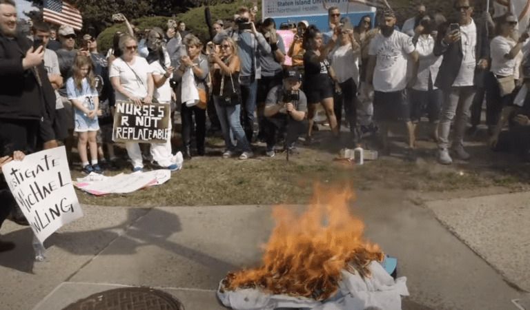 WATCH: Health Care Workers Burn Their Scrubs In Response To Tyranny