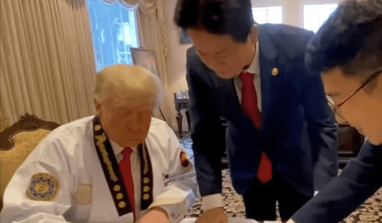 WATCH: President Trump Receives 9th Degree Black Belt In Taekwondo!