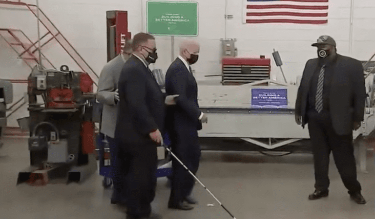 Video: Biden Tries to Guide Blind Man, But Wanders Off and Asks, “Where Am I?”