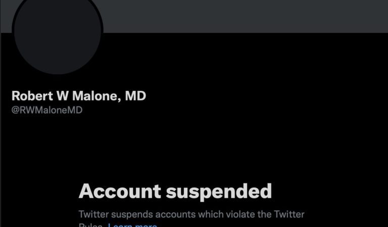 Twitter Suspends Dr. Robert Malone, US Virologist Who INVENTED mRNA Vaccines