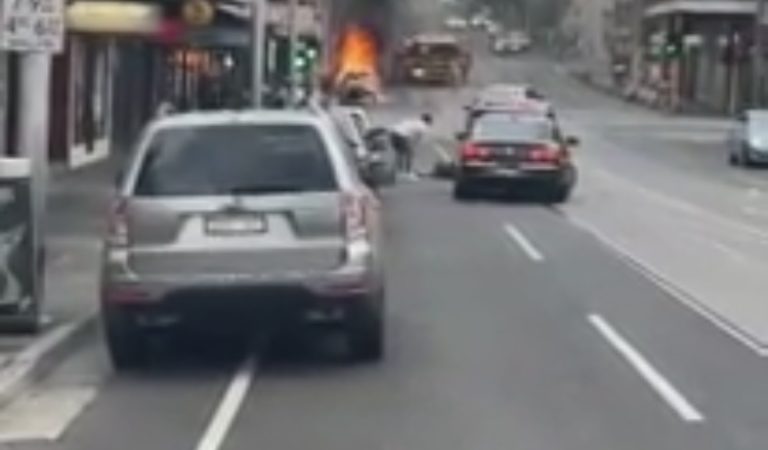 WARNING GRAPHIC FOOTAGE: Man Sets Himself on Fire in Melbourne Over Vaccine Mandates in Terrifying Scene