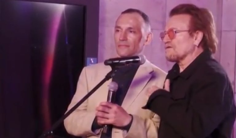 (WATCH) U2’s Bono and The Edge Give Performance Inside Kyiv Subway Station