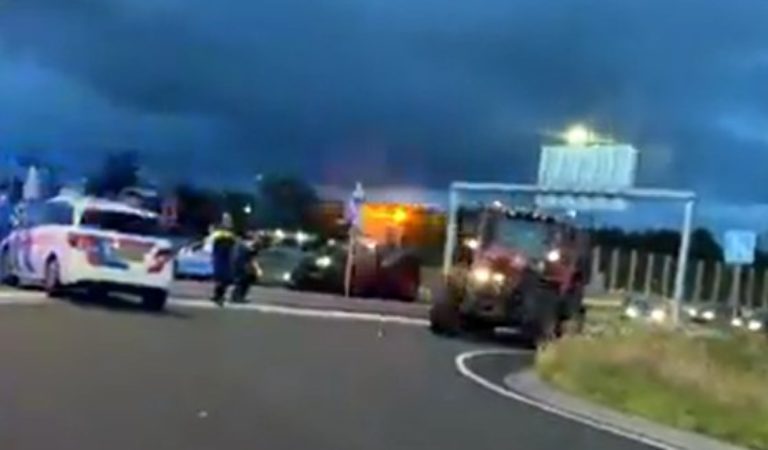 WATCH: Dutch Police Shoot At Tractor During Farmer Protest