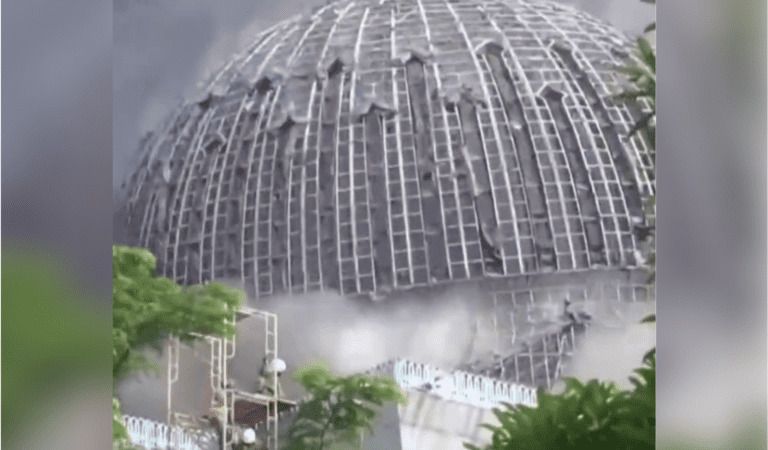 Famous Muslim Mosque Totally Destroyed As It Implodes In Massive Fire!