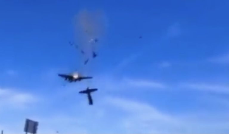 BREAKING: B-17 Bomber and Smaller Plane Collide at Dallas Airshow (VIDEO)