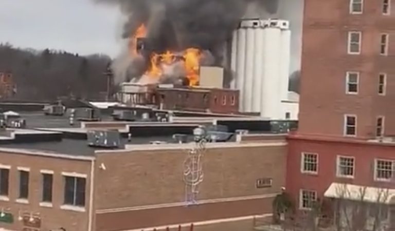 Historic Ohio Flour Mill Catches Fire (WATCH)