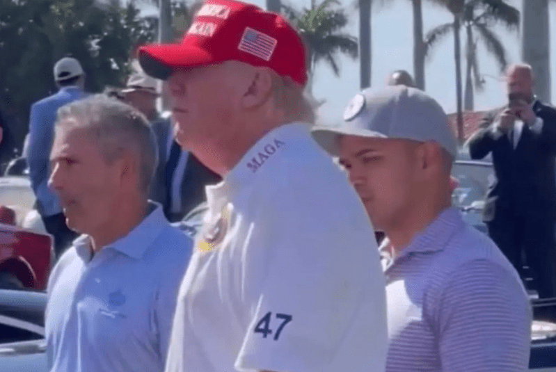 Trump Spotted With 47 On His Sleeve