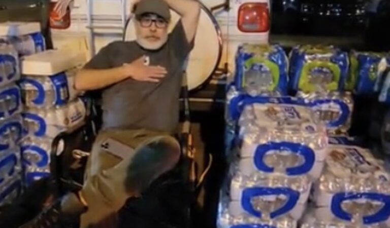 Patriot Hands Out Bottled Water In East Palestine As Residents Demand Answers